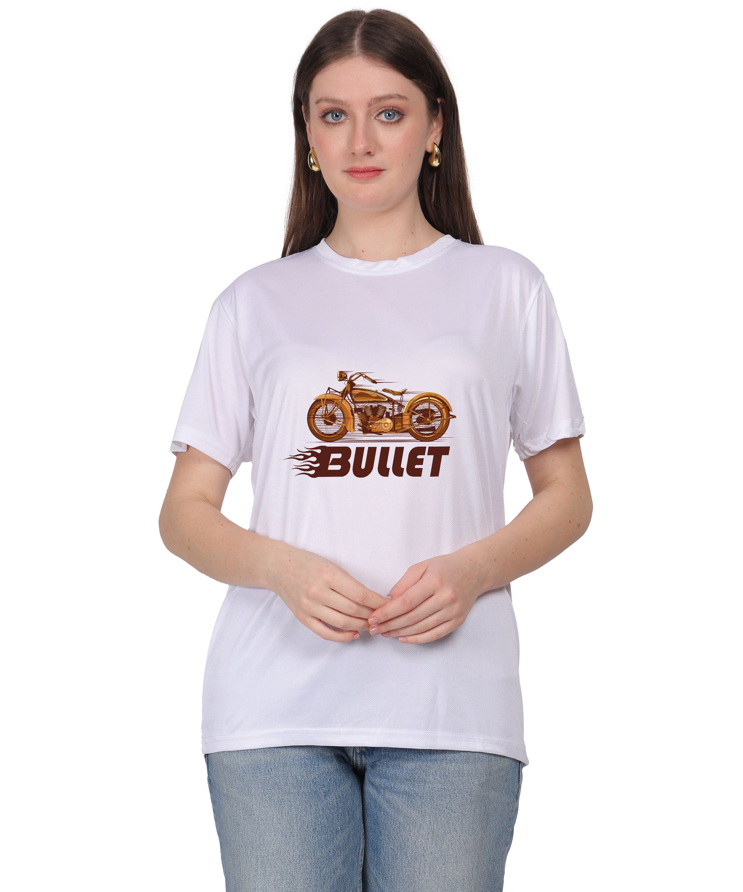 Religious Graphic T-Shirt, Cotton Blend, Short Sleeve Crew Neck, Bullet Design